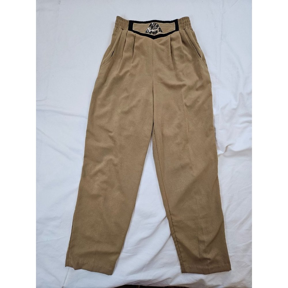 Vintage Saint Germaine pleated‎ elastic band trousers, size XS